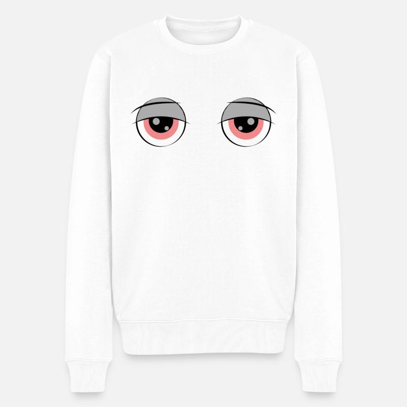 Red eyes - Männer Premium Bio Pullover - Weiß