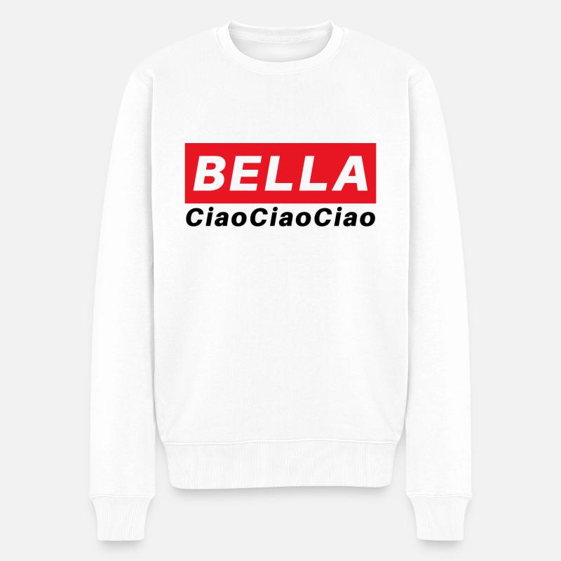 Bella, ciao ciao ciao - Männer Premium Bio Pullover - Weiß