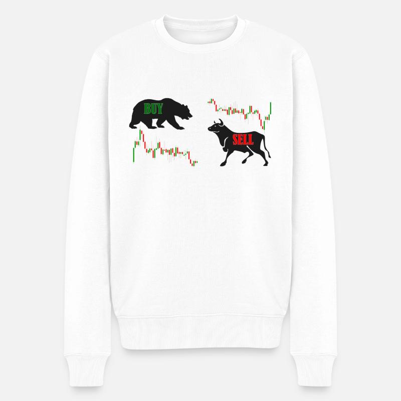 Börse - Männer Premium Bio Pullover - Weiß