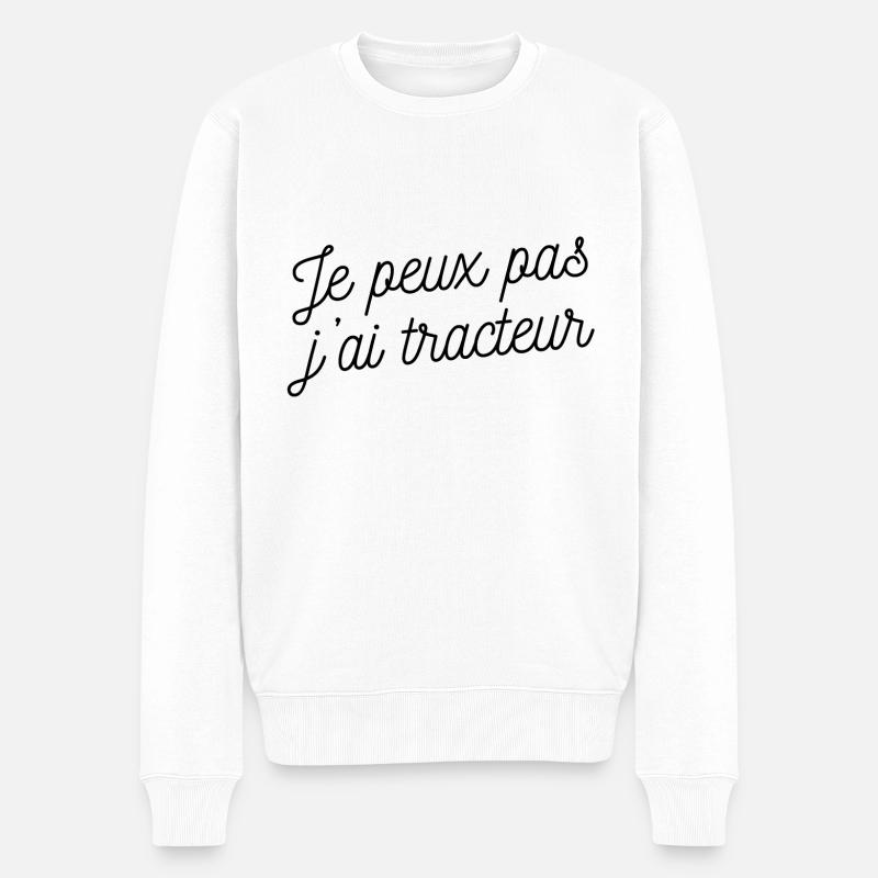 Je peux pas j'ai tracteur - Pull Premium bio Homme - blanc