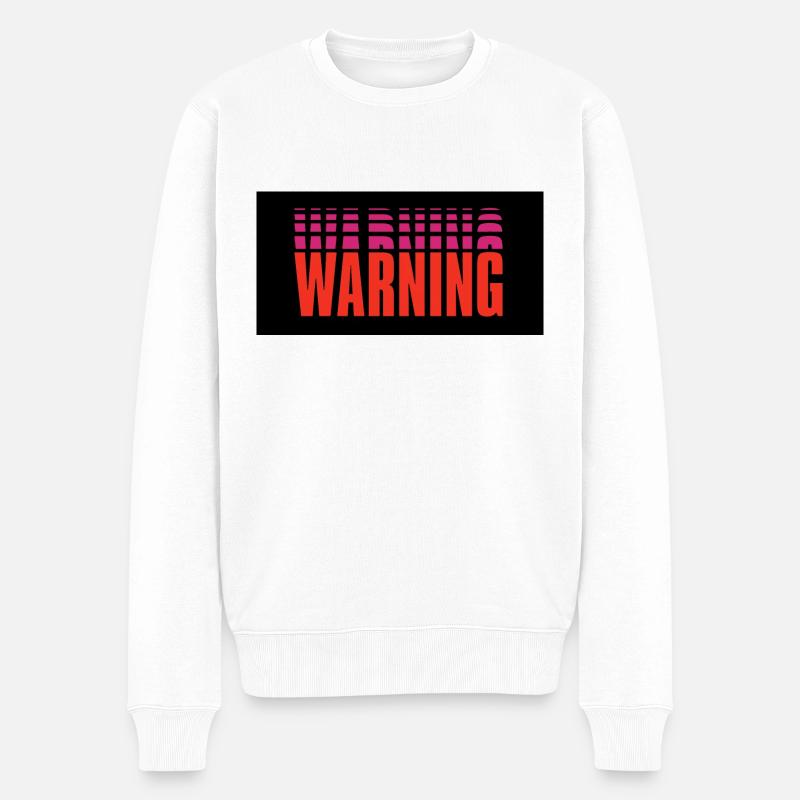Warning - Männer Premium Bio Pullover - Weiß
