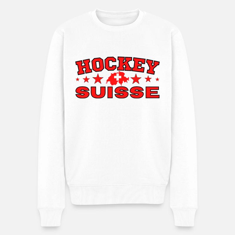 Eishockey Schweiz originelle Geschenkidee - Männer Premium Bio Pullover - Weiß