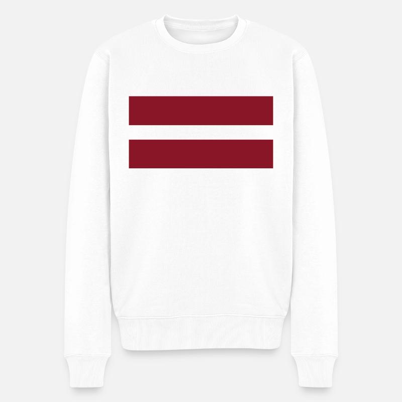 Flagge Lettlands - Männer Premium Bio Pullover - Weiß