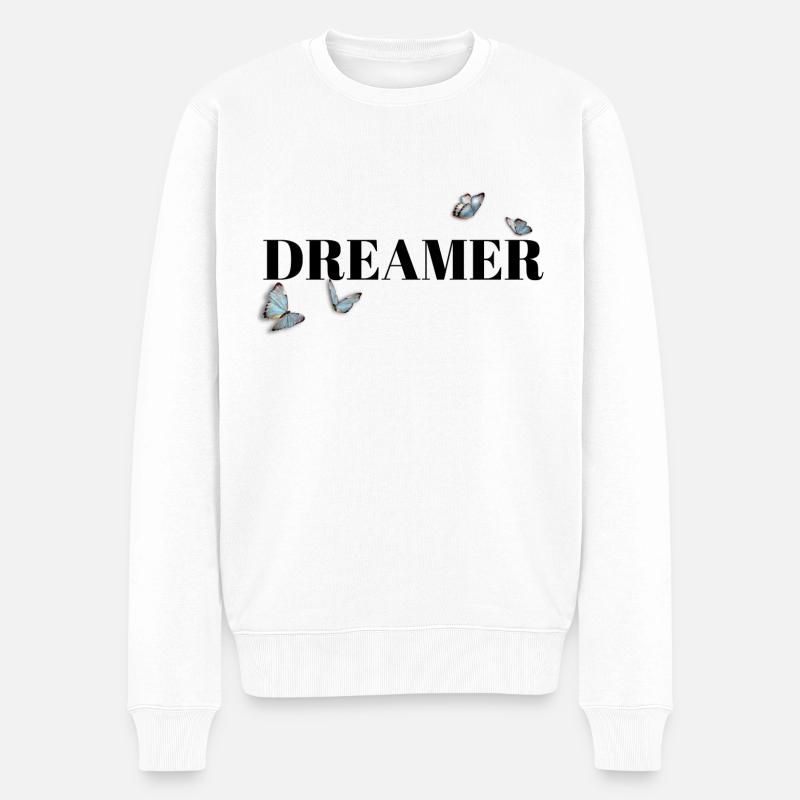 DREAMER - blue version - Männer Premium Bio Pullover - Weiß