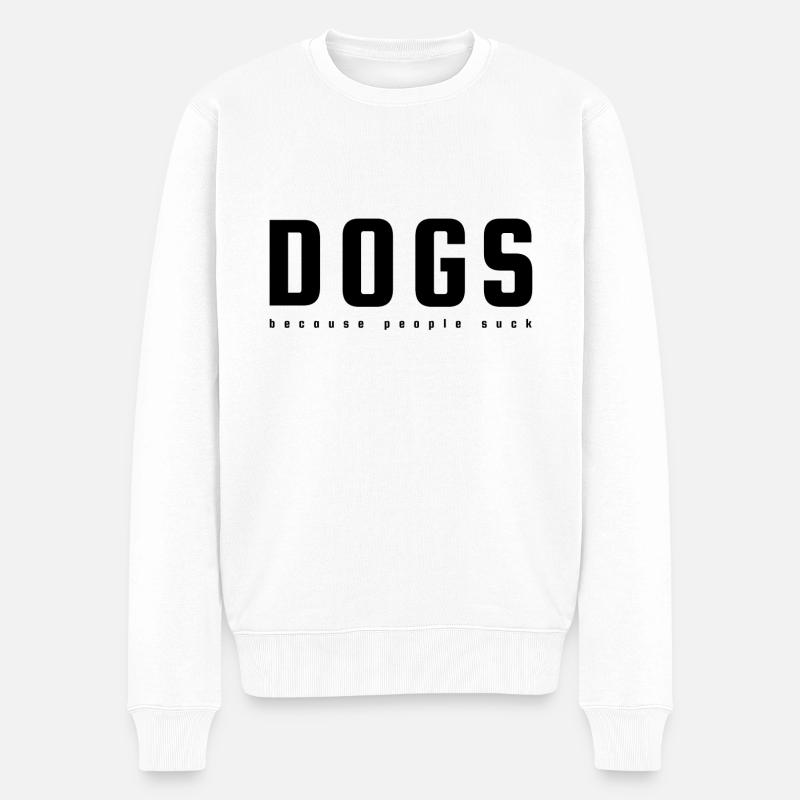CHIENS - Pull Premium bio Homme - blanc