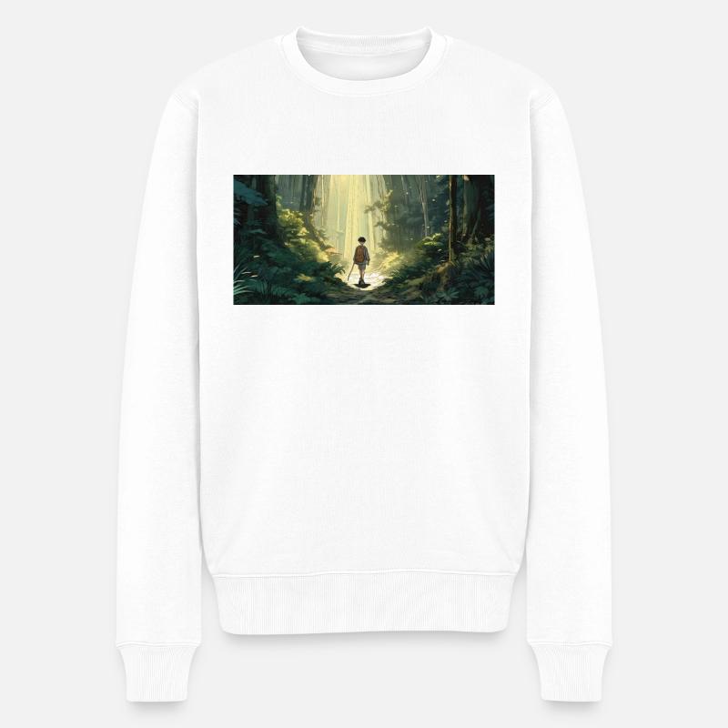 Bambus Wald - Männer Premium Bio Pullover - Weiß