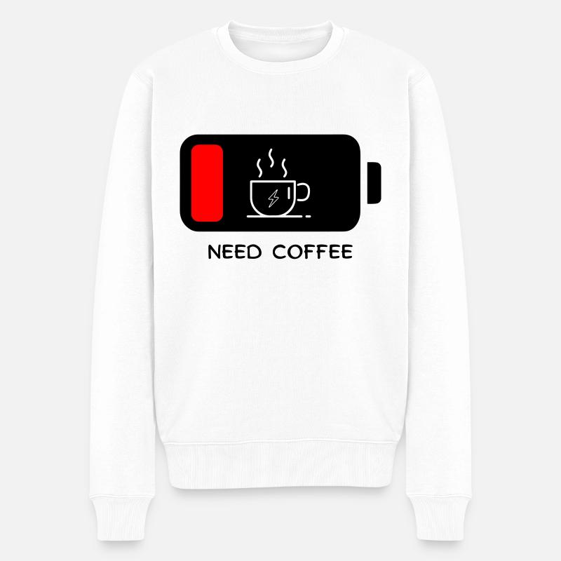 Besoin de café! - Pull Premium bio Homme - blanc