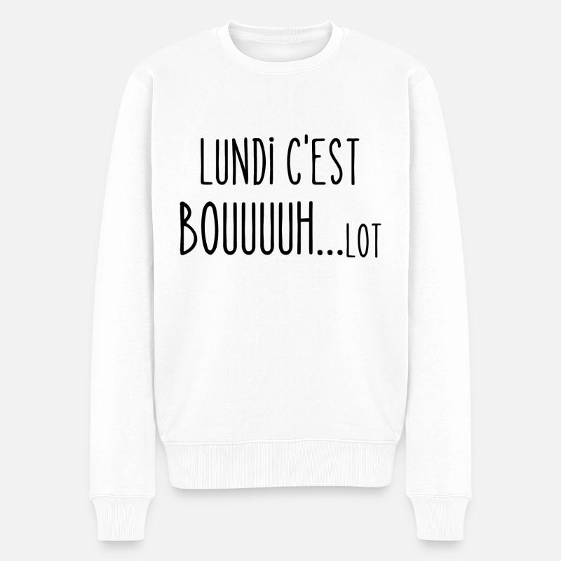 lundi c'est bouh lot - Pull Premium bio Homme - blanc