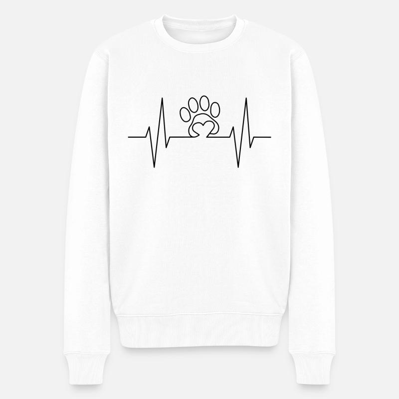 Hund - Männer Premium Bio Pullover - Weiß