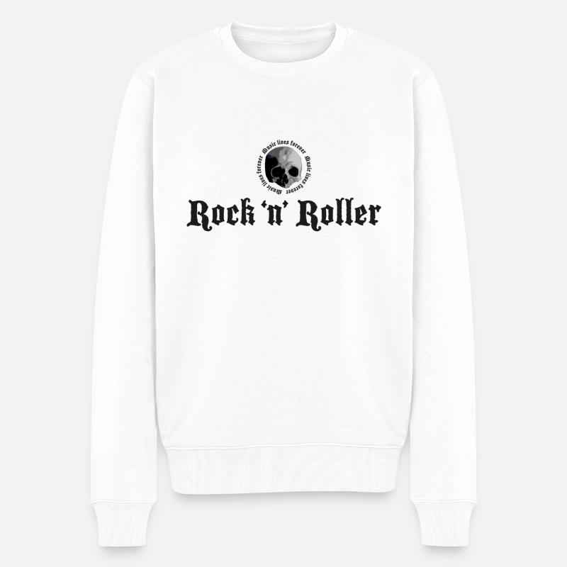 La musique vit pour toujours - Pull Premium bio Homme - blanc