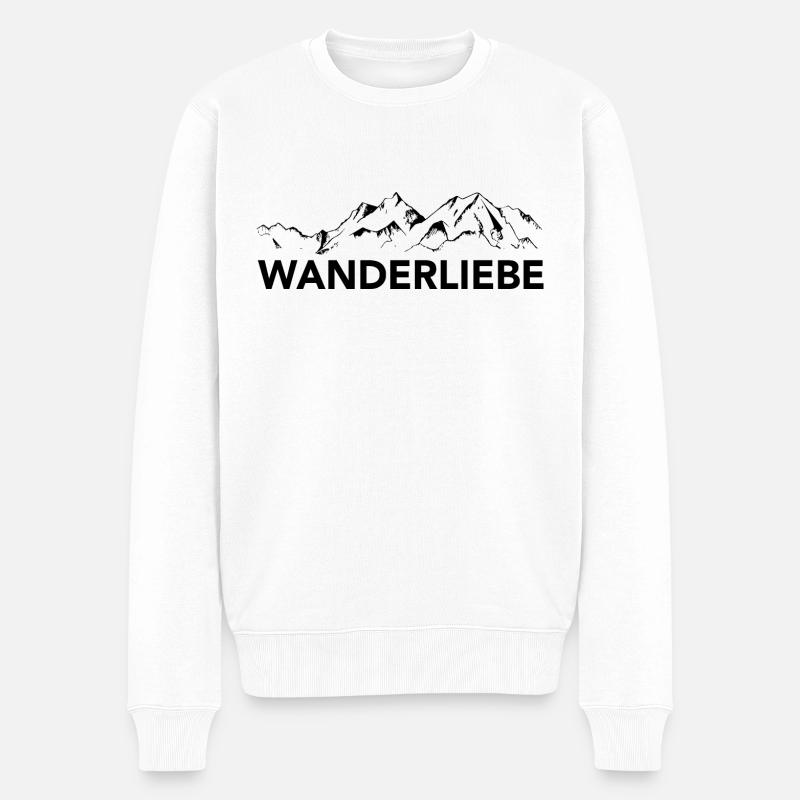 Wanderliebe - (9) - Männer Premium Bio Pullover - Weiß
