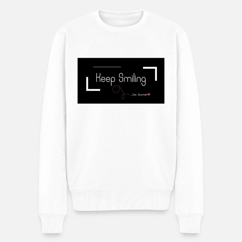 Keep Smiling, Its Sunnah - Männer Premium Bio Pullover - Weiß