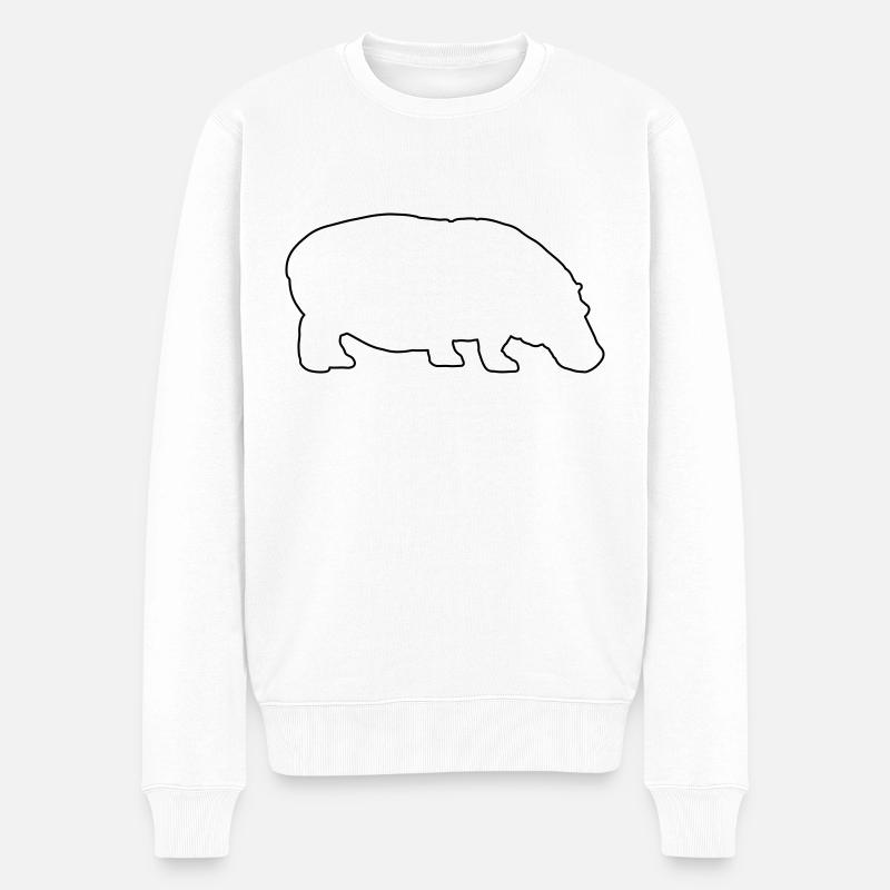 nilpferd - Männer Premium Bio Pullover - Weiß