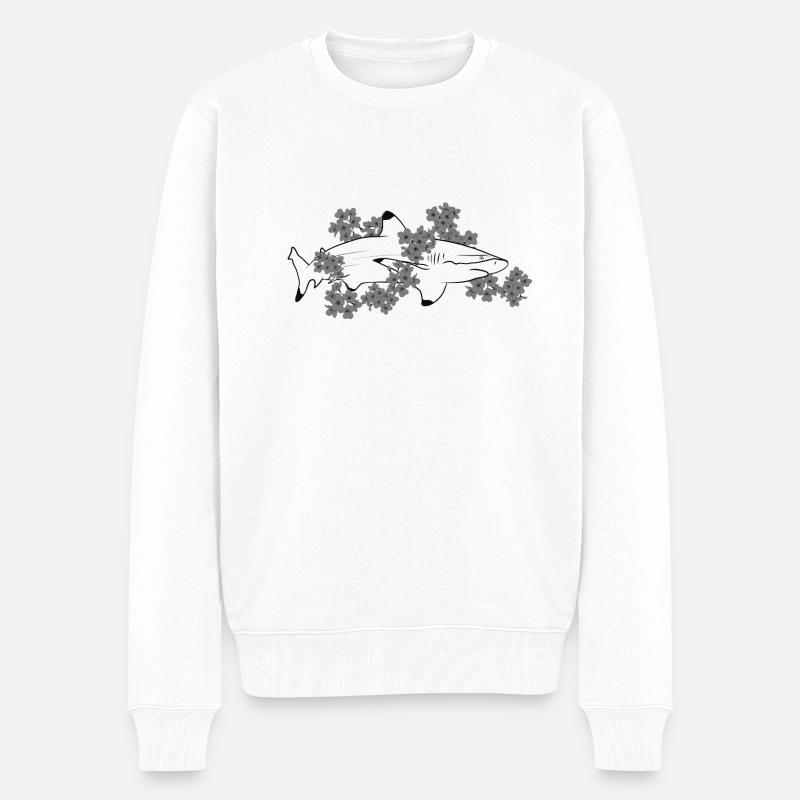 Shark 2 - Männer Premium Bio Pullover - Weiß