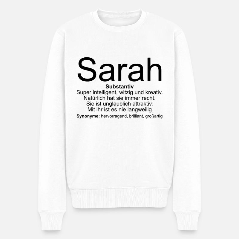 Name Definition Sarah - Männer Premium Bio Pullover - Weiß
