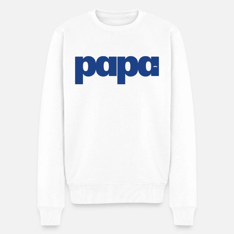 PAPA | Le Cadeau Personnalisé - Pull Premium bio Homme - blanc