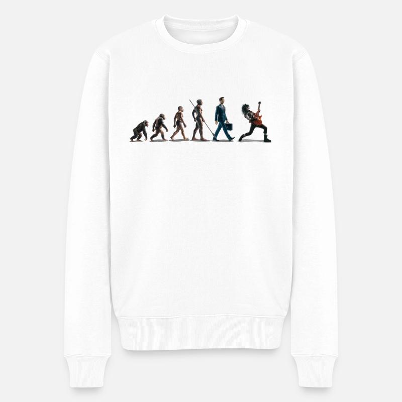 Evolution Guitariste 06 2024 2 - Pull Premium bio Homme - blanc