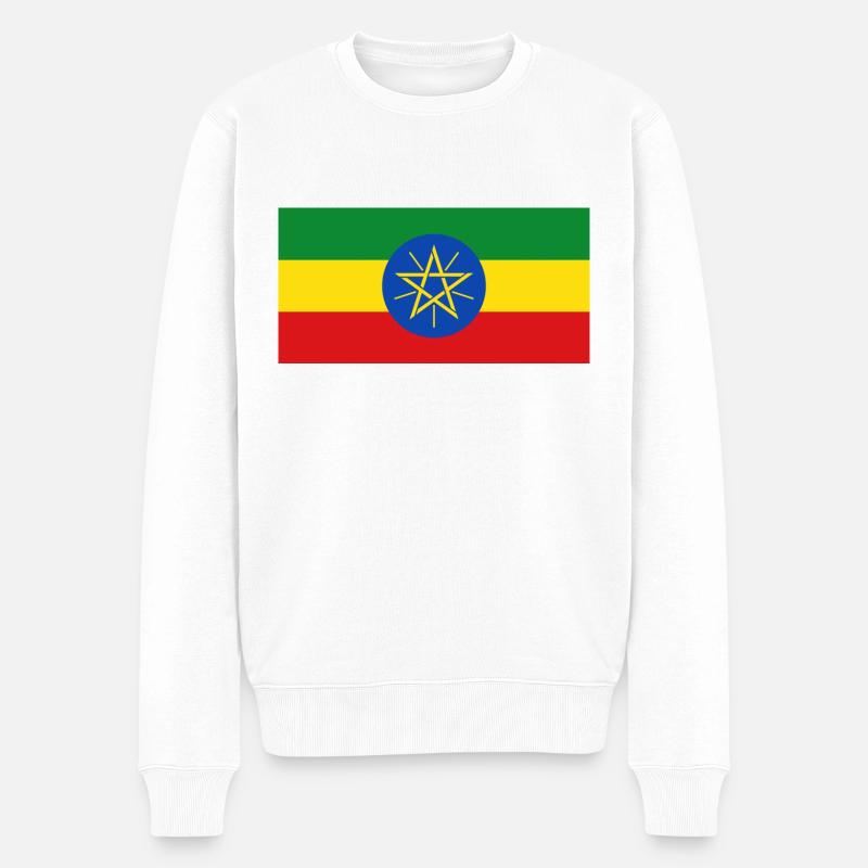 Äthiopien - Männer Premium Bio Pullover - Weiß