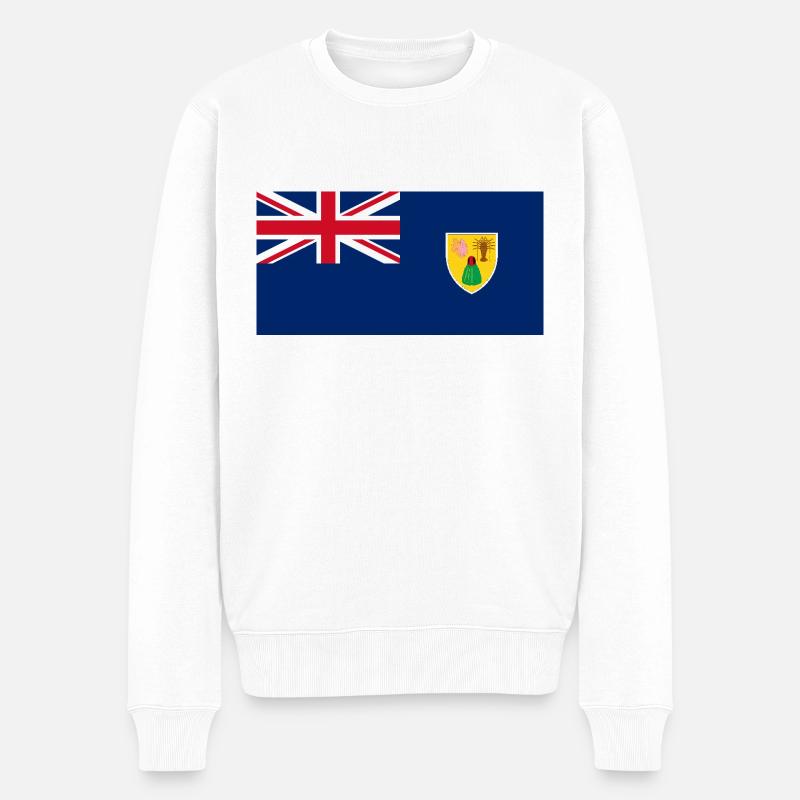 Îles Turques-et-Caïques - Pull Premium bio Homme - blanc