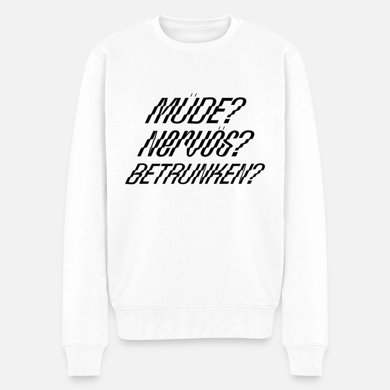 Shirtdesign 1 müde sw - Männer Premium Bio Pullover - Weiß