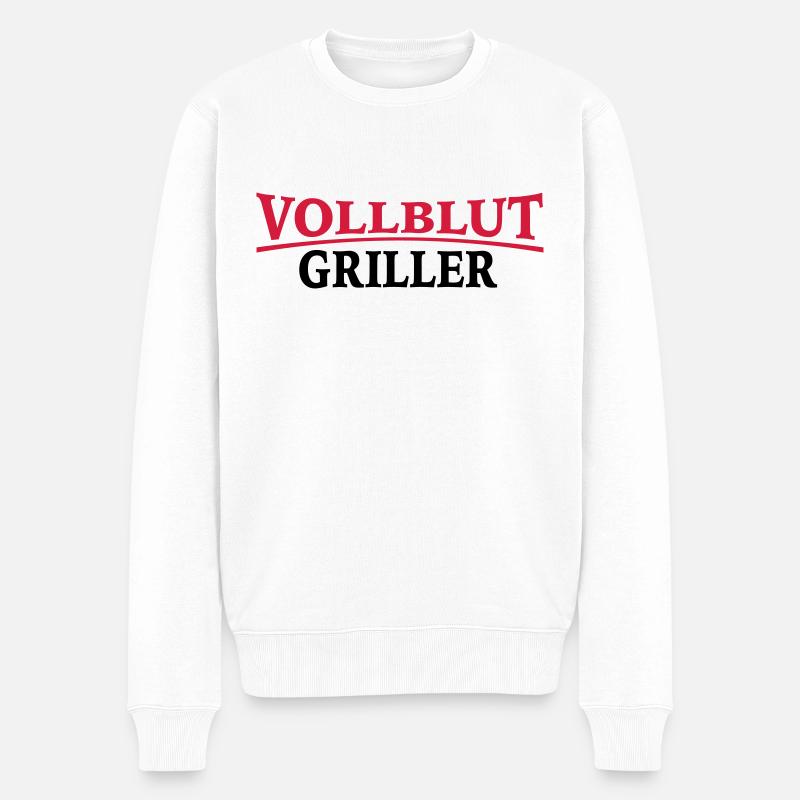 grillen - Männer Premium Bio Pullover - Weiß