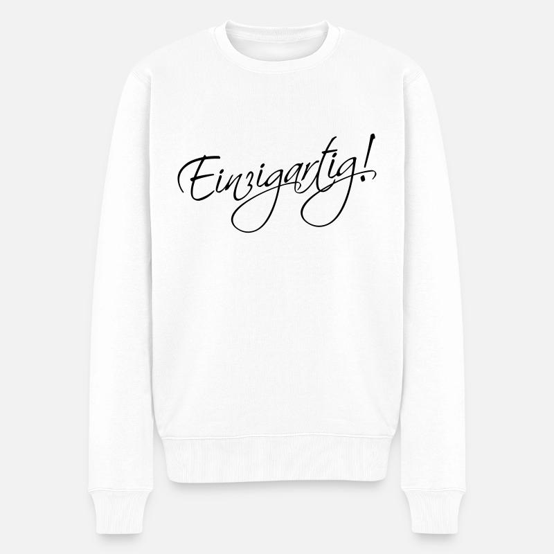 Einzigartig - Männer Premium Bio Pullover - Weiß