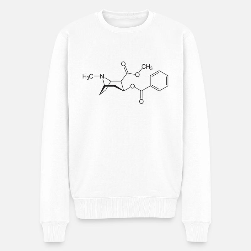 Cocaine - Männer Premium Bio Pullover - Weiß