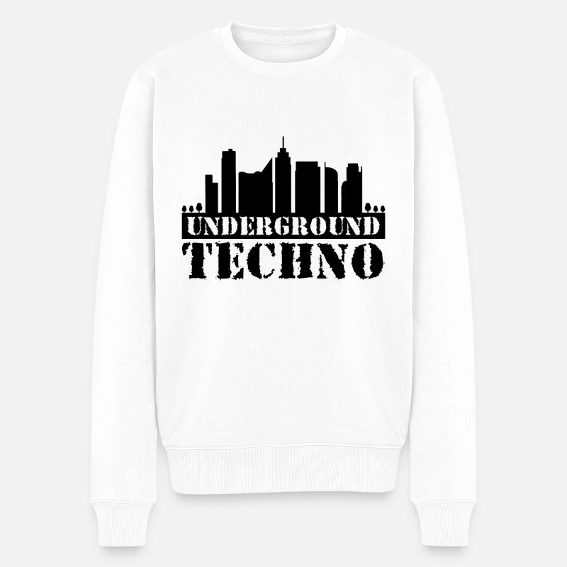 Musique de fête techno underground - Pull Premium bio Homme - blanc
