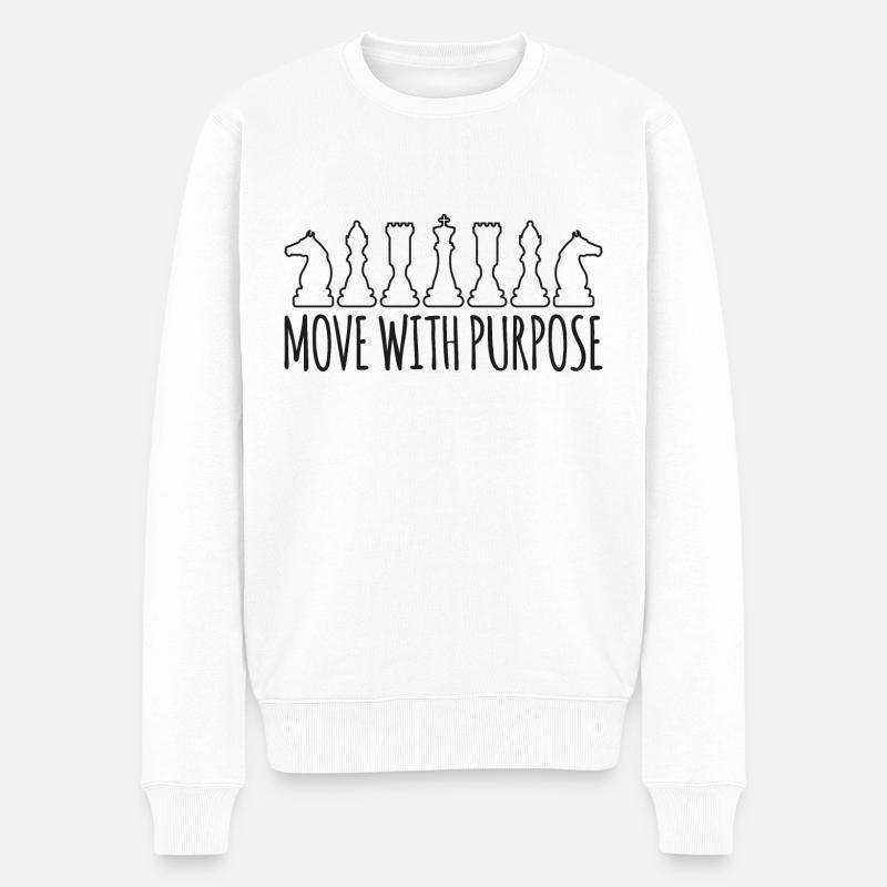 Move with purpose cadeau d’échecs maître de la pensée - Pull Premium bio Homme - blanc