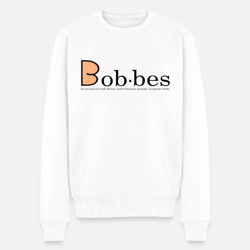 Bobbes Hintern Po - Männer Premium Bio Pullover - Weiß