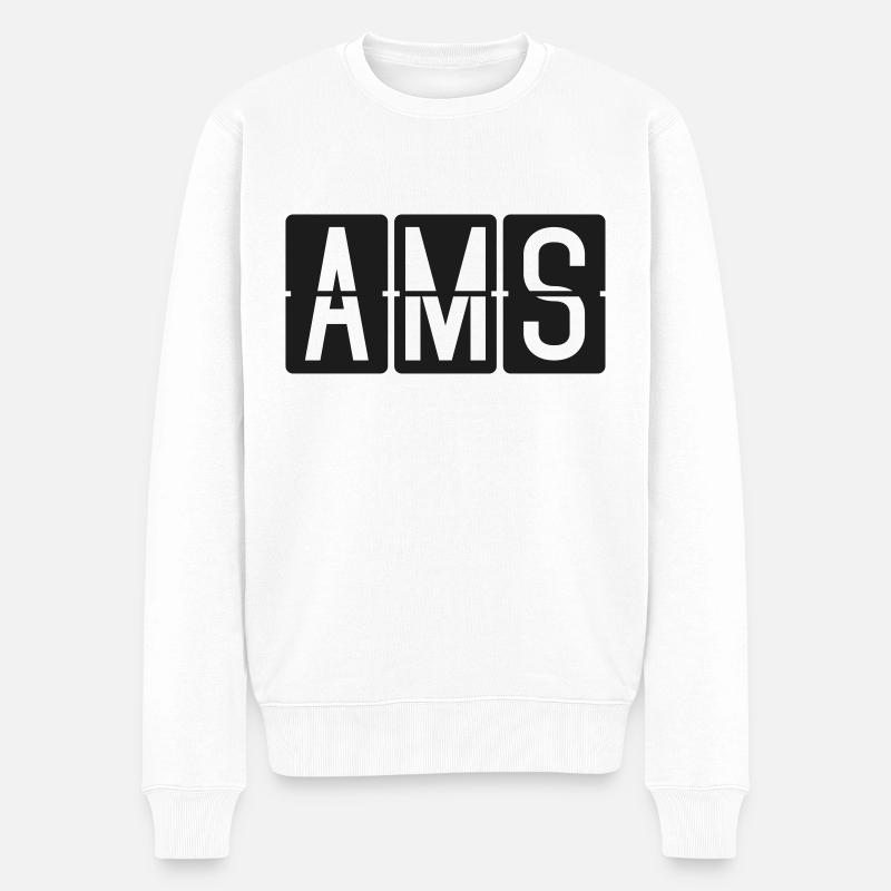 Amsterdam - Männer Premium Bio Pullover - Weiß