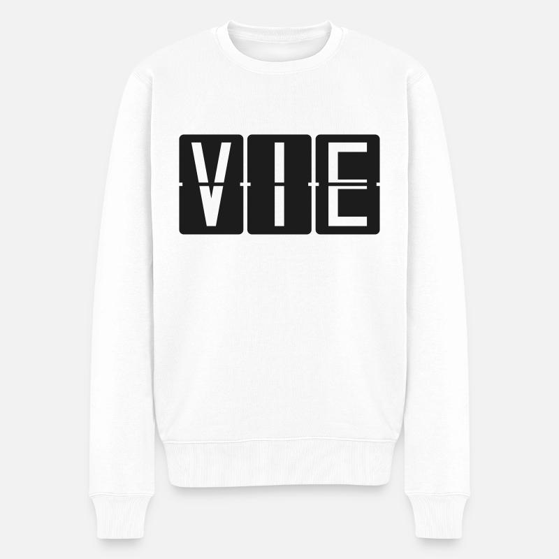Wien - Männer Premium Bio Pullover - Weiß