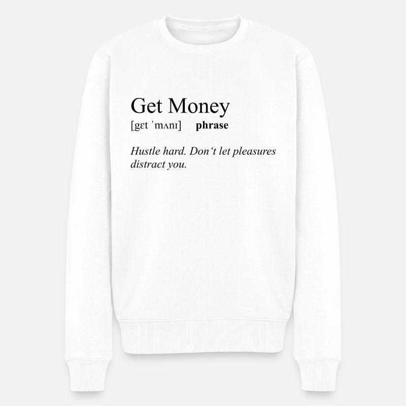 Get Money Dictionary black - Männer Premium Bio Pullover - Weiß