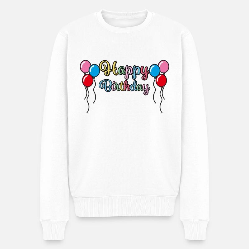 Alles Gute Glückwunsch Geburtstagsgruß - Männer Premium Bio Pullover - Weiß