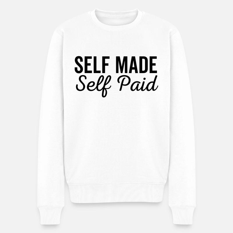 Self Made Auto-payé - Pull Premium bio Homme - blanc