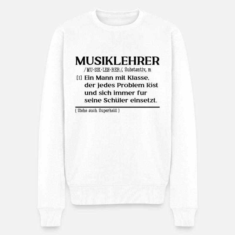 Musiklehrer - Männer Premium Bio Pullover - Weiß