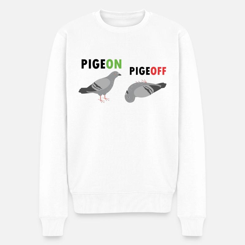 Pigeon Pigeoff - Ornithologue Ornithologue Cochon d’observation des oiseaux - Pull Premium bio Homme - blanc