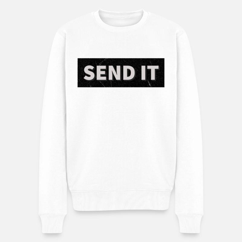 Logo de la boîte SEND IT - Pull Premium bio Homme - blanc