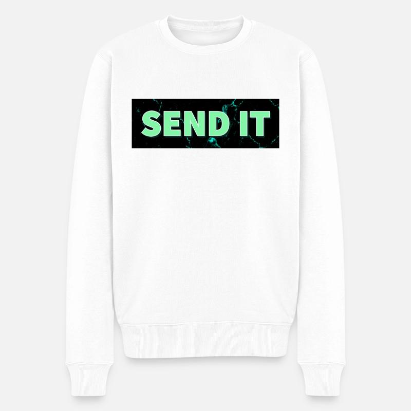 Logo de la boîte SEND IT - Pull Premium bio Homme - blanc