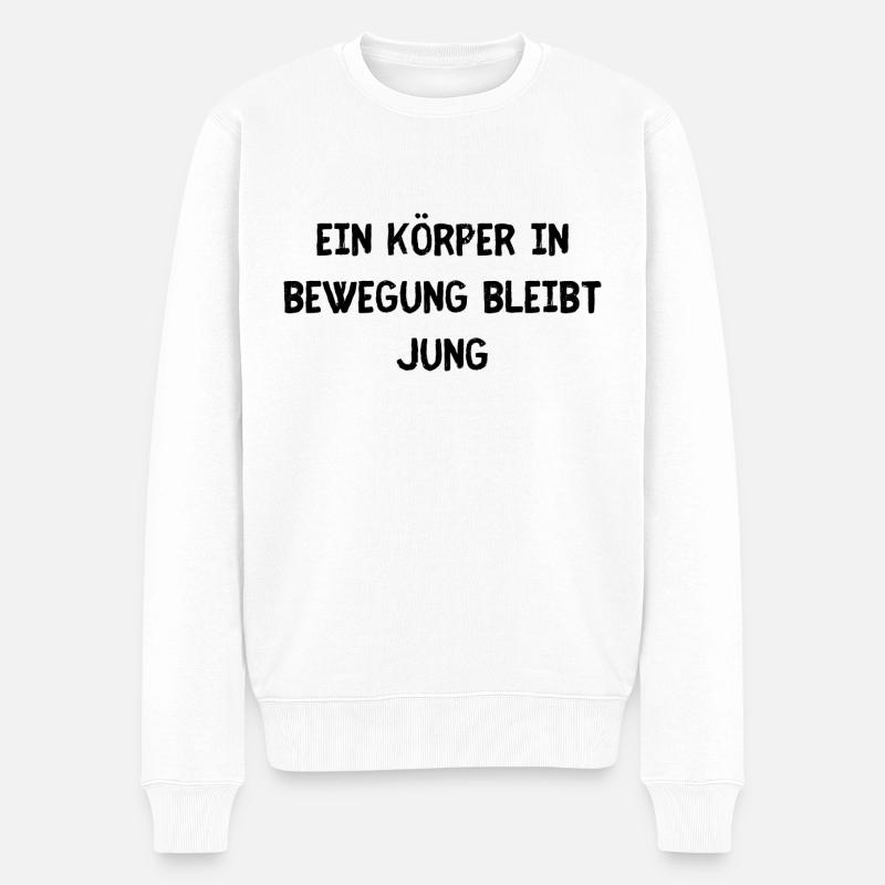 Körper in Bewegung - Männer Premium Bio Pullover - Weiß
