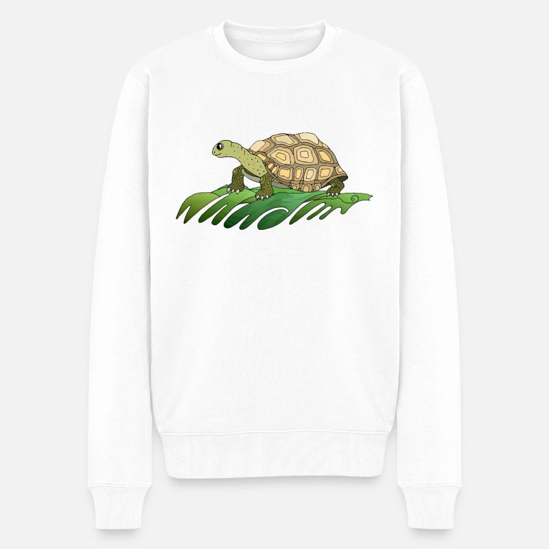 Schildkröte - Männer Premium Bio Pullover - Weiß