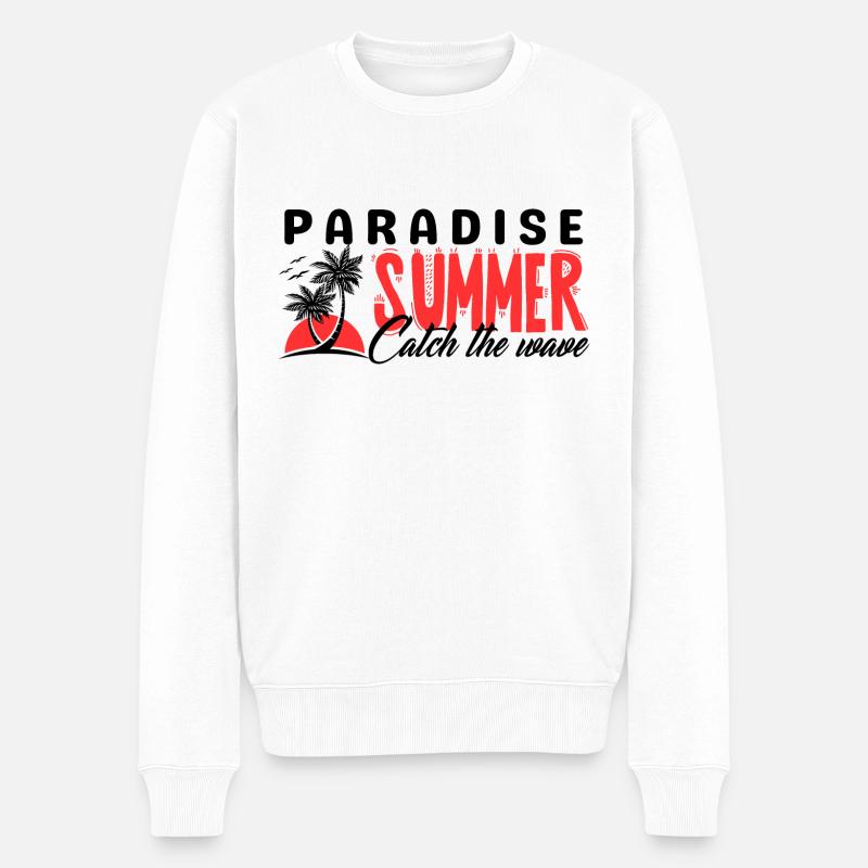 Été plage surfing - Pull Premium bio Homme - blanc