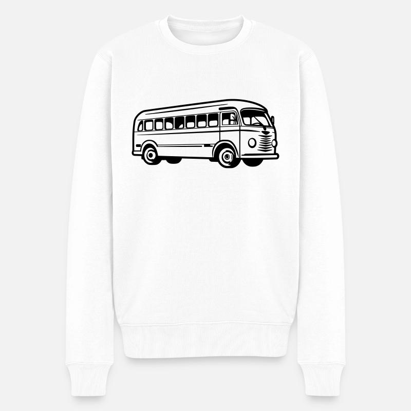 Bus - Männer Premium Bio Pullover - Weiß