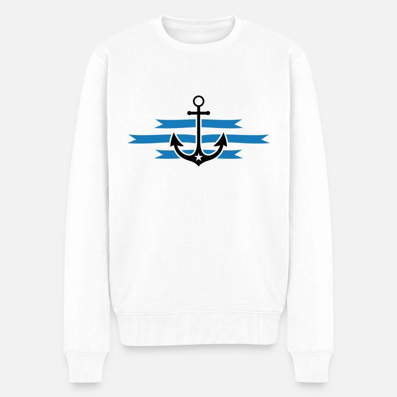 anchor - Men's Premium Organic Jumper - white