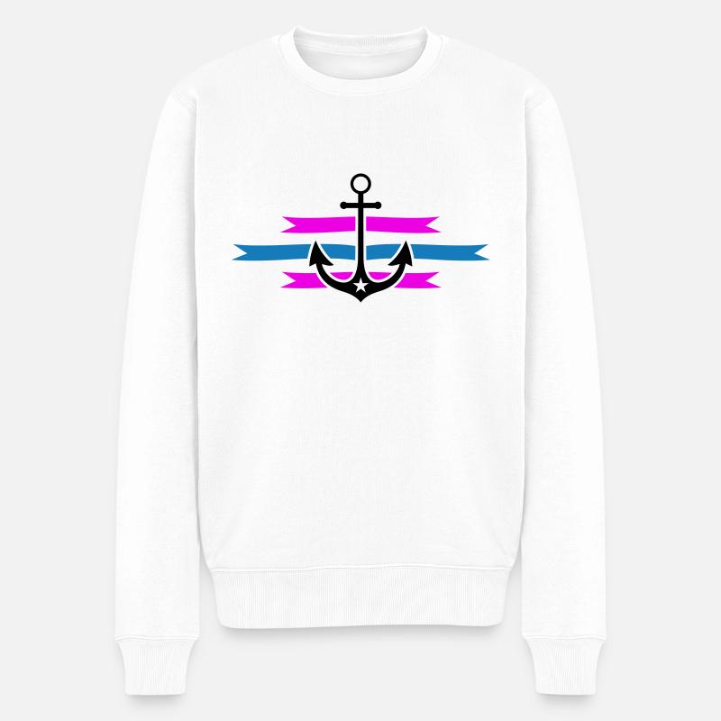anker - Männer Premium Bio Pullover - Weiß