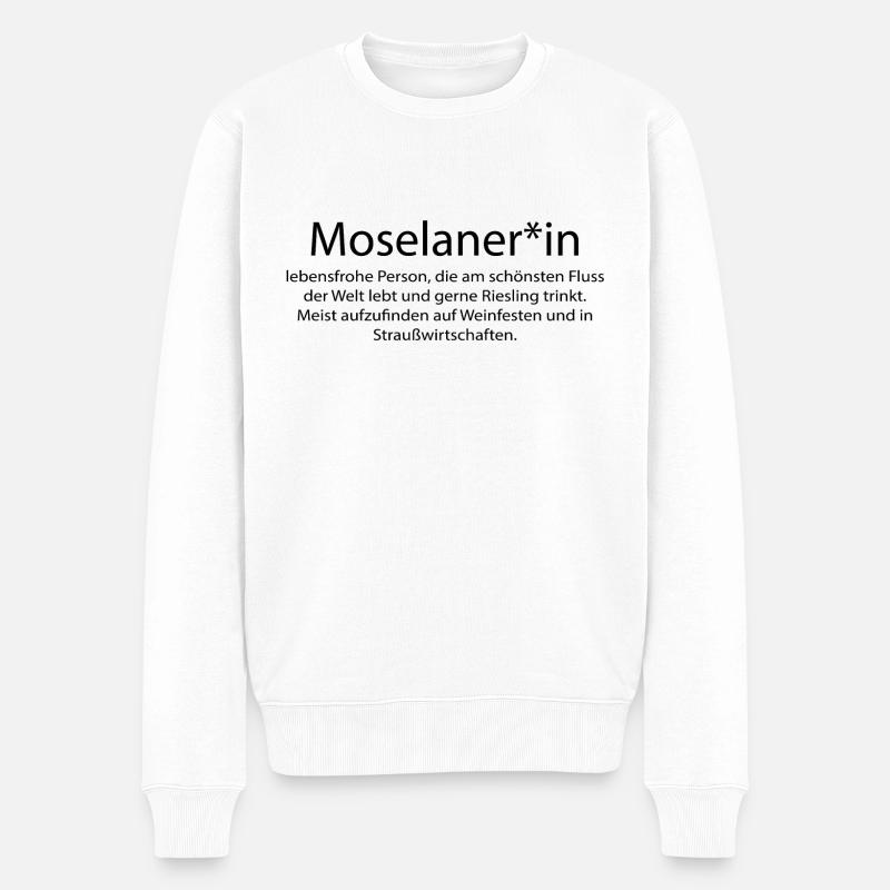 Moselaner*in - Eine Definition - Männer Premium Bio Pullover - Weiß