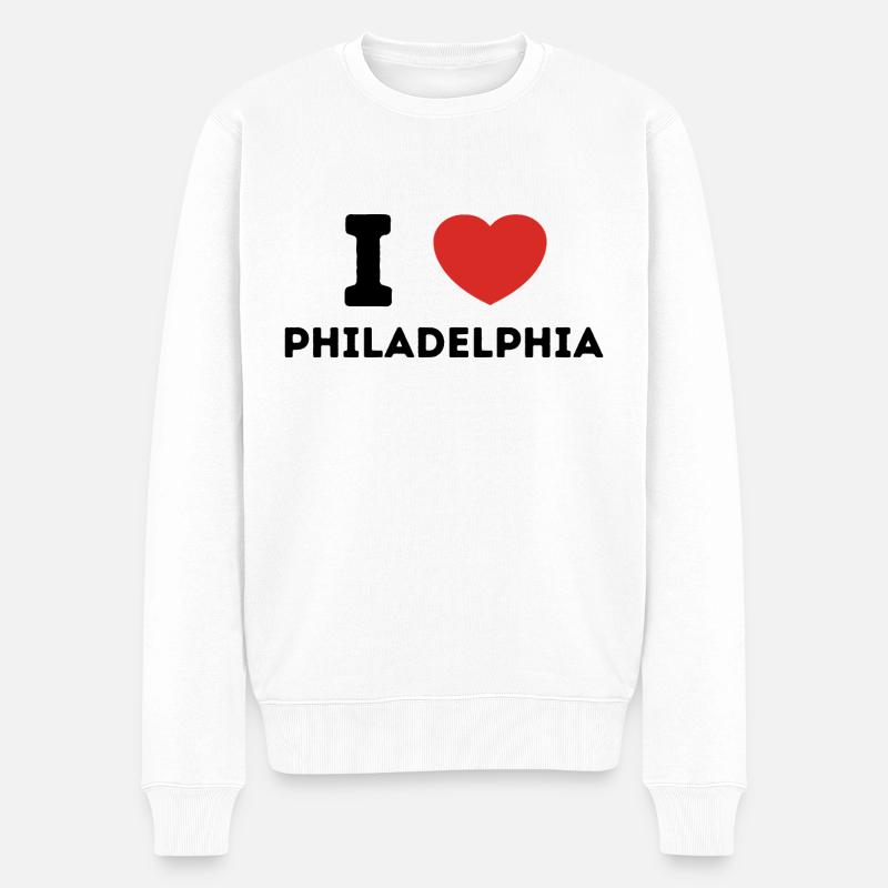 Ich liebe Philadelphia Vereinigte Staaten - Männer Premium Bio Pullover - Weiß