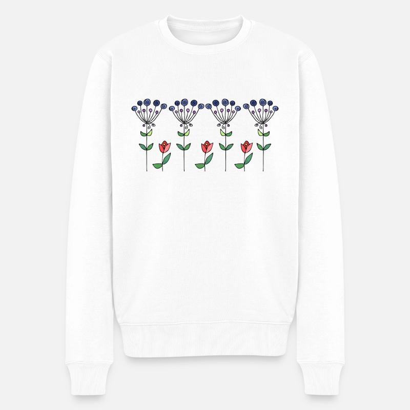 Fleur - Pull Premium bio Homme - blanc