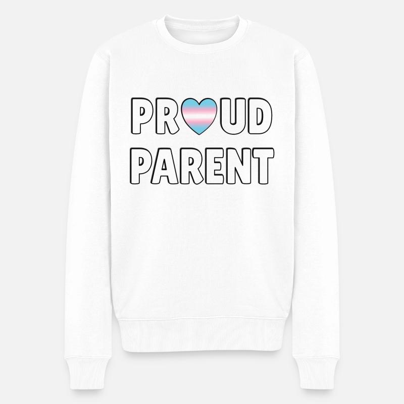 Stolze Eltern - Trans Flag - Männer Premium Bio Pullover - Weiß