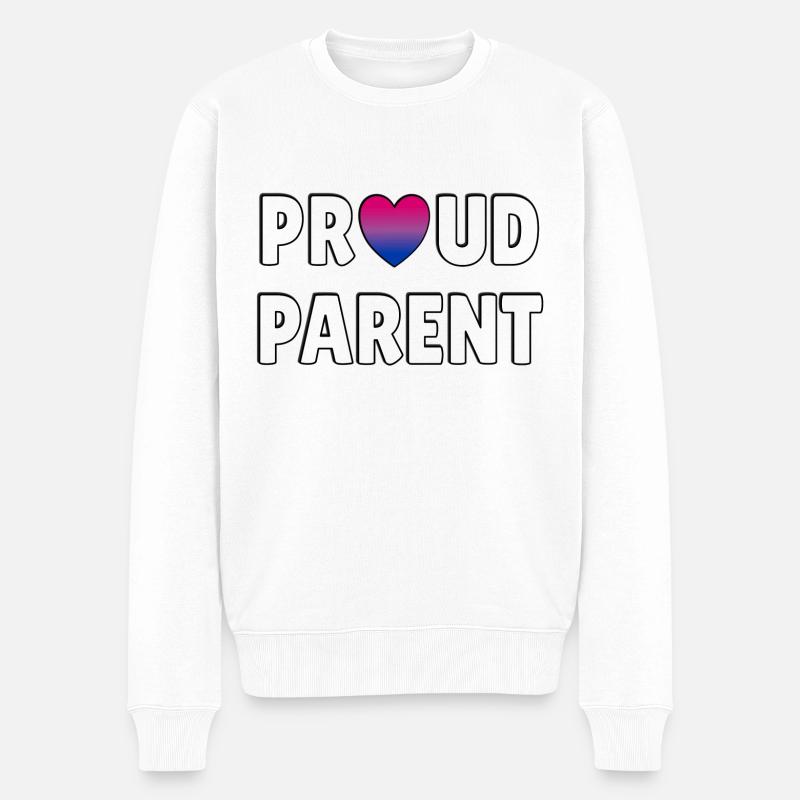 Fier parent Bi Flag - Pull Premium bio Homme - blanc